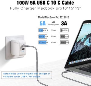 Logotipo personalizado 100W <span class=keywords><strong>PD</strong></span> Carga rápida USB C a tipo C Cable 2M 6 pies Cable trenzado de nailon Cables DE DATOS Cargadores - Product Image 2