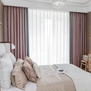 Плотная фланелевая занавеска с высоким затенением, занавеска для эркера, спальни, гостиной, розовая готовая занавеска на заказ