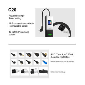 Chargeur de <span class=keywords><strong>voiture</strong></span> électrique portable Zencar 16A 32Amp Type 2 Type 1 GBT NACS EVSE 7.4kw Charge intelligente à domicile avec <span class=keywords><strong>prise</strong></span> EU Schuko UK ODM OEM - Product Image 3