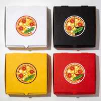 Boîte à pizza personnalisée en carton ondulé épais, écologique, recyclable, avec impression de logo personnalisée, estampage, forme carrée - Emballage alimentaire