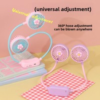 Mini Ventilador Plegable de Plástico, Portátil, para Colgar del Cuello, para Deportes al Aire Libre, Camping, Eléctrico, con Carga USB