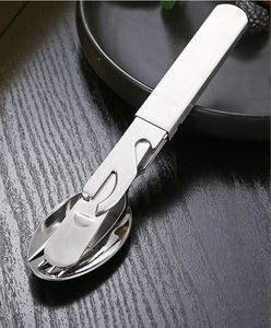 DFC02 Juego de cubiertos portátiles de acero inoxidable para exteriores, cuchillo, tenedor, cuchara, abridor de botellas de cerveza, kit de 4 piezas - Product Image 4