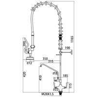 Robinet de cuisine commercial à pré-évier, pour hôtels et restaurants, avec poignée en laiton massif, cartouche à vis en acier inoxydable et laiton, haute qualité