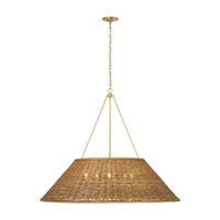 Lustre suspendu rétro en rotin tressé nordique, lampe de plafond moderne en laiton pour salon, hôtel, maison, villa, décoration
