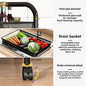 TALONGJ Multi-Layer Carbon Steel Floor Mobile <b>Trolley</b> <b>Storage</b> Rack 4 Shelves Rolling Wheels for <b>Kitchen</b> Baby Daily Home - Product Image 5