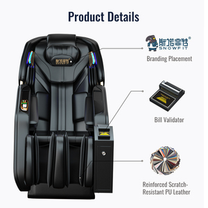 Fauteuil de massage corporel complet 3D de luxe 2025, <span class=keywords><strong>inclinable</strong></span> zéro gravité, à monnayeur, commercial, chauffage IA, en cuir - Product Image 5