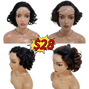 28$ Promotion 5x5 Glueless SDD Loose Wave <b>Wigs</b> Vietnamese Raw Virgin Hair Bouncy <b>Wigs</b> Full and Heavy Good Quality Black, 1BT4 - Product Image 1