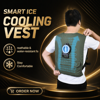 Gilet de refroidissement à circulation d'eau, Gilet de refroidissement à glace alimenté par batterie, Veste de refroidissement personnel à air et glace