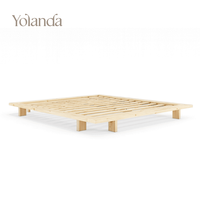 Cadre de lit en bois moderne et populaire 2026, personnalisable en gros, avec rangement simple pour chambre à coucher