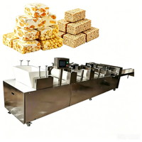Machine automatique à ultrasons haute efficacité pour la formation et la découpe de gâteaux aux cacahuètes, barres de cacahuètes, bonbons, céréales soufflées et fruits en petits morceaux bien coupés