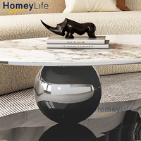 Table basse ovale moderne convertible de style nordique en fer Homeylife HD21 fabriquée au Fujian, meubles de salon
