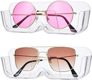2pcs Eyeglasses <b>Holder</b> <b>Stand</b> Wall Mounted Sunglasses Display Case <b>Glasses</b> Organizer with Adhesive Sticker for Bathroom Bedroom - Product Image 1