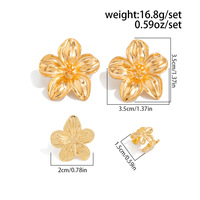 Anting Tusuk Bunga Emas dari Paduan Seng, Perhiasan Motif Bunga, Perhiasan Wanita, Perhiasan Fashion, Merek SYK, Hadiah Trendi, Liburan Musim Panas