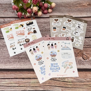 En Popüler Sevimli Karikatür Yapışkanlı Vinil Etiket Sayfası Su Geçirmez Kesilmiş Özel Boyut Şekil Parlak/Mat Ambalaj Etiketleri - Product Image 3