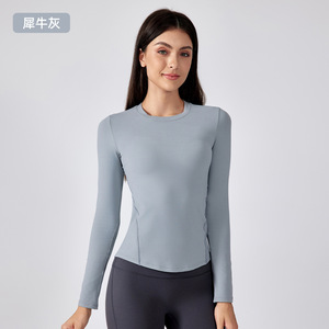 Mode manches longues t-<span class=keywords><strong>shirt</strong></span> nu sentiment Yoga haut Fitness costume haut automne séchage rapide femmes course veste de <span class=keywords><strong>sport</strong></span> - Product Image 5