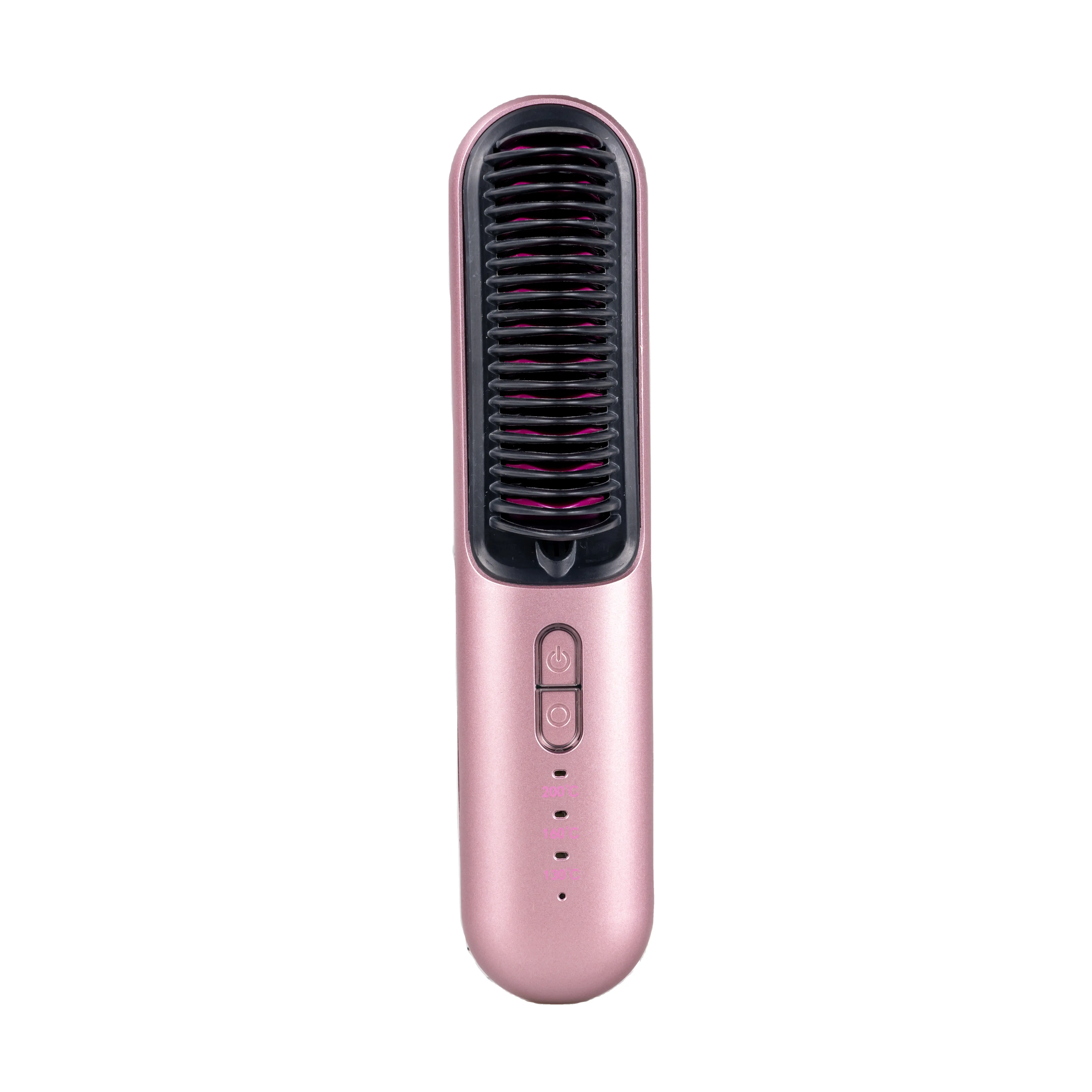 Anion Straightener 2500mAH Battery Straightening Hair Brush Portable Ceramic Wireless Straightener Hot Comb