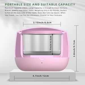 Mini Máquina Portátil de Limpieza de Dentaduras Postizas, Limpiador Ultrasónico para el Hogar, Limpiador Ultrasónico de Alineadores y Retenedores - Product Image 4