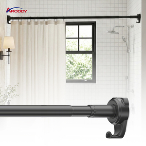ARODDY Expédition Rapide Prix <span class=keywords><strong>de</strong></span> Gros Barres <span class=keywords><strong>de</strong></span> <span class=keywords><strong>Rideau</strong></span> <span class=keywords><strong>de</strong></span> Douche Décoratives en Acier Carbone <span class=keywords><strong>de</strong></span> 1,1-1,9 m avec Petites Bases à Crochets - Product Image 1