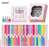 Juego de Esmalte de Uñas en Gel Macaron Premium JTING, 48 Colores, Cobertura Total, Esmalte de Uñas en Gel UV Pastel con Carta de Colores, Sin HEMA, Venta al Por Mayor OEM