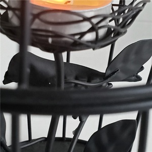 redondo antiguo Metal pájaro jaula titular de la vela con candelita tazas de hierro titular de la vela linterna - Product Image 4