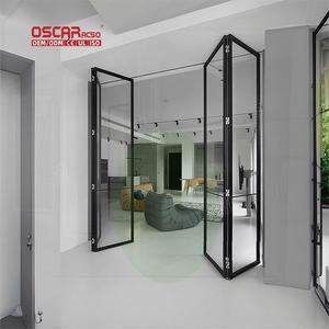 Puerta Plegable de Aluminio y Vidrio con <span class=keywords><strong>Aislamiento</strong></span> Térmico, Plegable, para Villa, Apartamento u Oficina, Estilo Moderno Negro, Tipo <span class=keywords><strong>Leroy</strong></span> Merlin - Product Image 1