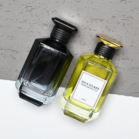 Nouveau produit bouteille de parfum en verre transparent vide à sertir 30ml 50ml 100ml vaporisateur de parfum noir de luxe avec emballage en boîte