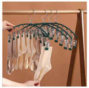 DS3040 Laundry Drying Rack Windproof Clothes Hanger Rack For Sock Bra Underwear Hat Stainless Steel Sock Drying Rack With Clips