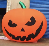 Lanterne Citrouille d'Halloween Gonflable Imprimée UV Sculpture Publicitaire Aérienne avec Ventilateur Intégré Grand Affichage Décoration Centre Commercial Bar - Effet Effrayant