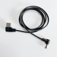 Cable de Alimentación USB a DC5.5*2.1 con Conector Recto en Ángulo de 90 Grados, Cable de Carga USB Tipo Figura 7 para Lámparas LED, Juguetes