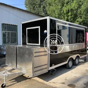 DOT CE Food Truck Ice Cream Kiosk Stall Cart Mobile Food Trailer Van Catering Restaurant Equipment With Full Kitchen Coffee Shop