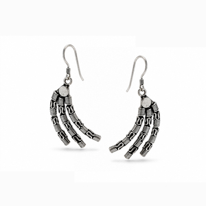 925 Sterling <b>Silver</b> Designer <b>Dangle</b> <b>Earrings</b> Handmade Modern <b>Silver</b> <b>Earrings</b> for Women - Product Image 2