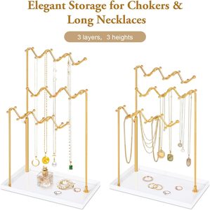 Stylish Gold Jewelry Display <b>Stand</b> Metal Jewelry Organizer for Earrings Rings Necklaces Modern Jewelry <b>Stand</b> for Home Decor - Product Image 4