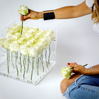 Factory Custom Große kleine Acryl box Acryl Clear Boxen zeigen große Acryl Geschenk frische Blume Aufbewahrung sbox