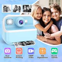 Cámara Instantánea para Niños M8 con Doble Lente, Compatible con Tarjeta SD de 32 GB, 48 MP, Impresión de Graffiti, Juguetes Educativos para Niñas y Niños, Regalo