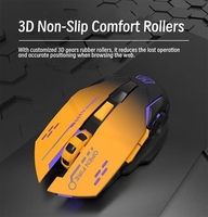 Souris de jeu sans fil universelle pour ordinateur portable et tablette, double mode, rechargeable, silencieuse, souris de jeu filaire pour le bureau