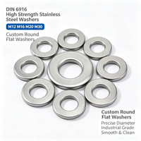 DIN6916 Stainless Steel Zinc Flat Washers Custom High Strength Round Plain Washers Metric Heavy Duty Industrial Fasteners
