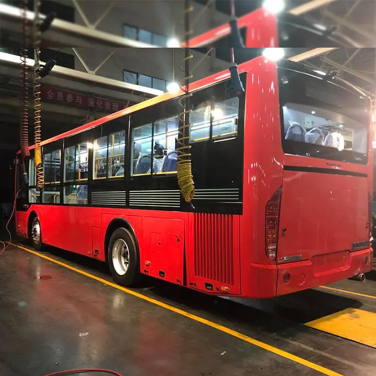 Zhong Tong City Bus penumpang lantai datar otomatis dilengkapi Dispenser air 12m 61 tempat duduk Toilet LHD