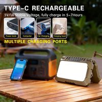 Lanterne de camping pliable et étanche 1500 lumens, rechargeable par USB-C, en ABS, avec commande par bouton-poussoir, lampe de tente LED portable