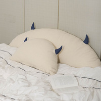 Coussin en peluche en forme de corne avec rembourrage en coton PP, coussin de dossier de lit, coussin de canapé