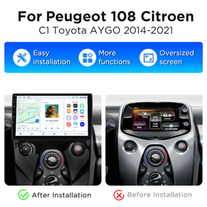 วิทยุติดรถยนต์ระบบ Android Wireless CarPlay ยี่ห้อ Junsun สำหรับ Peugeot 108 Citroen C1 Toyota Aygo ปี 2014 - 2021 พร้อมระบบนำทาง GPS และมัลติมีเดีย - Product Image 2