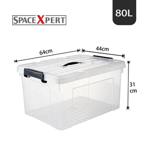 Plastic manufacturers storage bins clear eco-friendly material tool storage box organizer with lids