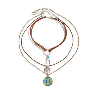 Длинное колье без пятен для женщин с многослойной цепочкой - Product Image 3