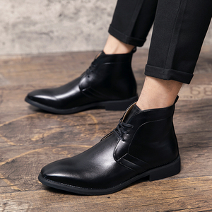 <span class=keywords><strong>Botas</strong></span> Chelsea de <span class=keywords><strong>Hombre</strong></span> con Cuello Alto, de Cuero y Goma, Impermeables, Ligeras, para Invierno y Primavera, Zapatos de Negocios - Product Image 2