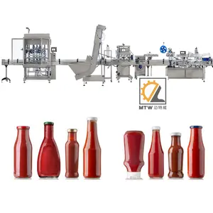 MTW ketchup jar filling capping and labeling machine automatic chili sauce jam filling line