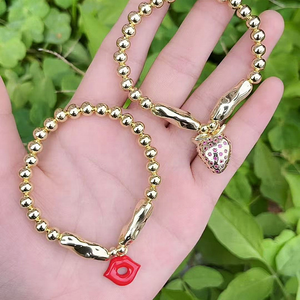 <span class=keywords><strong>Bracelet</strong></span> en perles de cuivre CH-LAT0443 avec breloque éléphant/carotte <span class=keywords><strong>bracelet</strong></span> poivre plaqué or chaîne <span class=keywords><strong>girafe</strong></span> émail bijoux en gros - Product Image 4