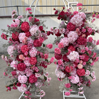 Nouveautés IFG Panneaux de fleurs artificielles en soie rose chaud de 1,5 m de haut pour les événements de mariage, la décoration de la scène et de la toile de fond