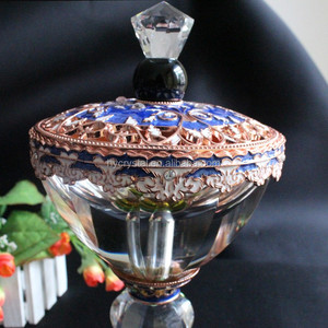 Decorativo elegante de cristal de metal con difusor de aroma quemador de incienso - Product Image 2