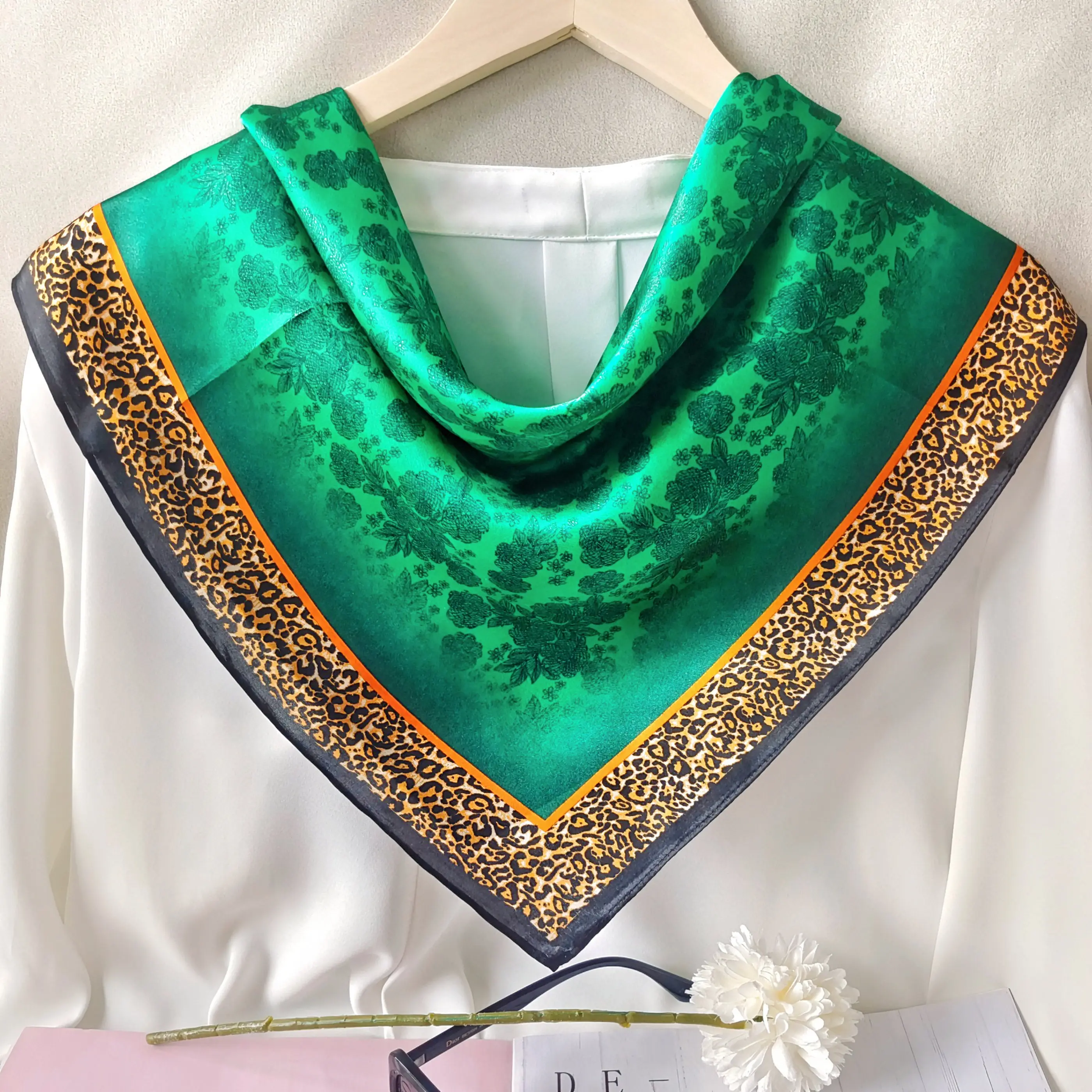 Bufanda cuadrada personalizada, hijab grande de seda, chal de lujo, nuevo, venta al por mayor