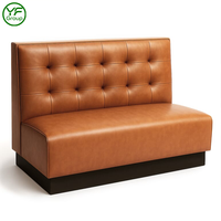 Ensemble de mobilier de restaurant personnalisé avec banquette capitonnée, table et chaises en bois, revêtement en cuir PU, pour bar et hôtel