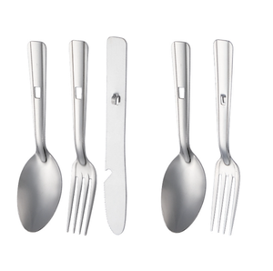 DFC01 Kit de 3 pièces en acier inoxydable pour le camping en plein air : fourchette, couteau, cuillère et ouvre-boîte à bière - Product Image 2
